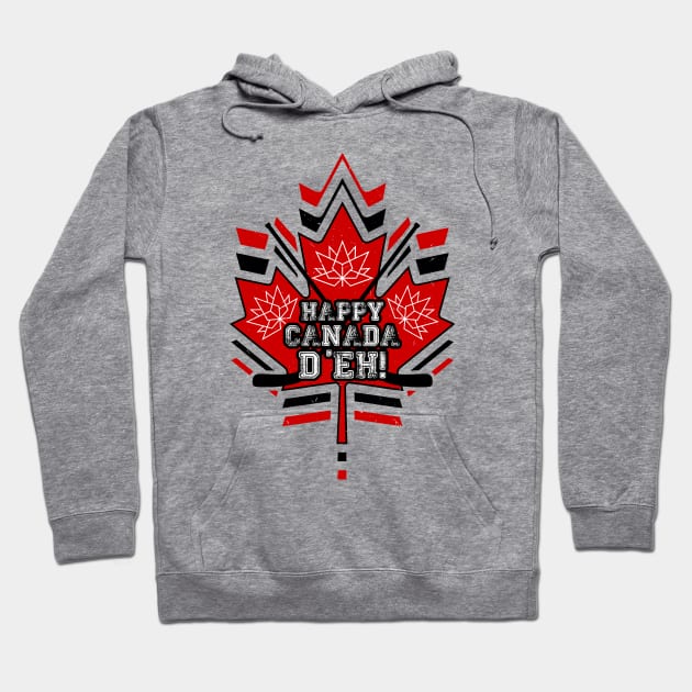 Happy Canada D'eh! (Hockey Edition) Hoodie by Roufxis